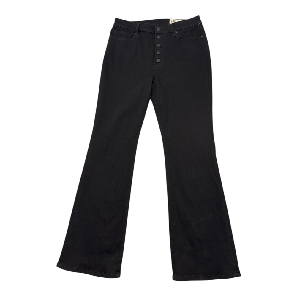 Cosmic Blue Love Jeans Womens Size 32 Flare High Rise Button Fly Stretch Denim